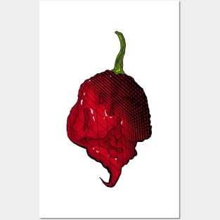 Habanero Chilli Pepper Sticker Spicy Hot Jalapeno Carolina Reaper Posters and Art